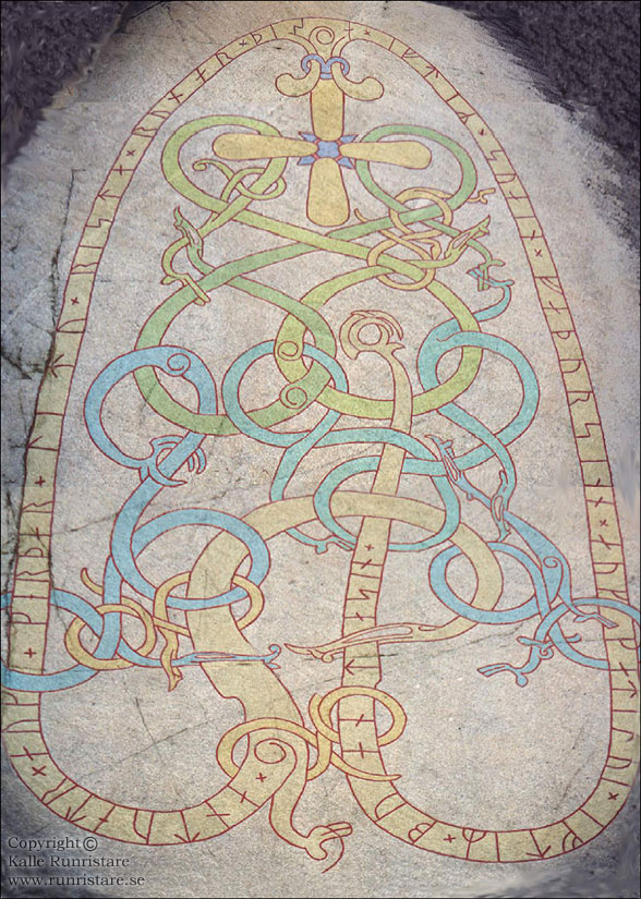 Big photo on runestone U 80, Copyright: Kalle Runristare, www.runristare.se